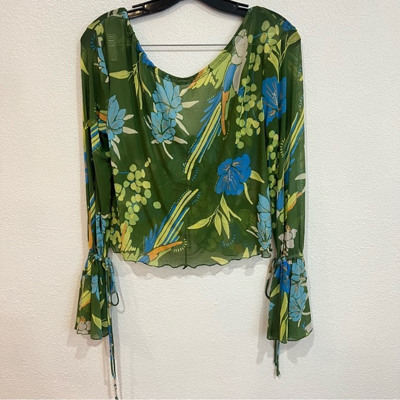Free People Of Paradise Top in Palm Combo Green Women’s Size XS - Picture 3 of 4